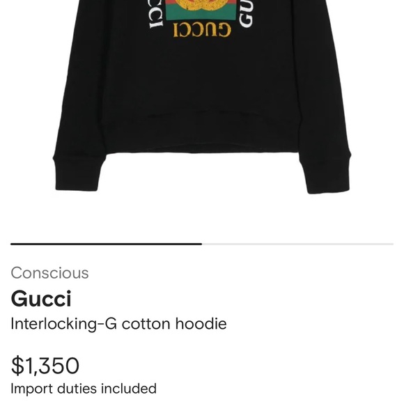 GG authentic & RARE black distressed Gucci Men’s hoodie sizeM, but can fit L. - Picture 10 of 10